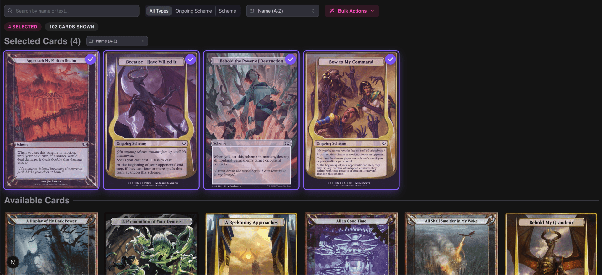 Archenemy Deck Builder screenshot